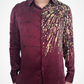 SSH0004 - Maroon Batik Silk Shirt | Ceylon Batik | Hand Made | Men's Collection | Silk Shirt | Summer Wear | Party Wear