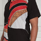 SH0013 - Elegant Black Shirt & Sarong kit | Ceylon Batik | Hand Made | Men's Collection | Cotton Shirt | Summer Wear | Party Wear |