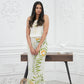 CC0033 - Batik White Pant & Batik Cracks Crop Top| Ceylon Batik | Hand Made | Summer Collection | Cotton Dress | Summer Wear