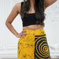 CC0017 - Black & Mustard Yellow Elephant Pant Batik | Ceylon Batik | Hand Made | Summer Collection | Cotton Dress | Summer Wear