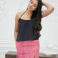 CC0026 - Pink Crack Mini Skirt Batik & Halter Top | Ceylon Batik | Hand Made | Summer Collection | Cotton Dress | Summer Wear