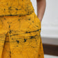 CC0062 - Mustard Yellow Elephant Design Long Skirt & Top | Ceylon Batik | Hand Made | Summer Collection | Cotton Dress | Summer Wear