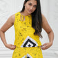 CC0001 - Diamond Yellow Long Skirt Batik & Crop Top | Ceylon Batik | Hand Made | Summer Collection | Cotton Dress | Summer Wear