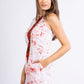 CC0069- Red cracks in white Batik Dress | Ceylon Batik | Hand Made | Summer Collection | Cotton Dress | Summer Wear