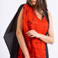 CC0068- Black & Red Cracks Short Batik Dress | Ceylon Batik | Hand Made | Summer Collection | Cotton Dress | Summer Wear