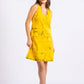 CC0061- Yellow Cracks Short Batik Dress | Ceylon Batik | Hand Made | Summer Collection | Cotton Dress | Summer Wear