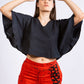CC0071 - Red Batik Pant & Black Crop Top | Ceylon Batik | Hand Made | Summer Collection | Cotton Dress | Summer Wear