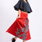 CC0073 - Red box pleat Batik long Skirt Batik| Ceylon Batik | Hand Made | Summer Collection | Cotton Long Skirt| Summer Wear