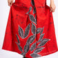 CC0073 - Red box pleat Batik long Skirt Batik| Ceylon Batik | Hand Made | Summer Collection | Cotton Long Skirt| Summer Wear