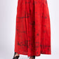 CC0073 - Red box pleat Batik long Skirt Batik| Ceylon Batik | Hand Made | Summer Collection | Cotton Long Skirt| Summer Wear