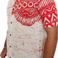 SH0006 - Red & White Batik Shirt | Ceylon Batik | Hand Made | Men's Collection | Cotton Shirt | Summer Wear