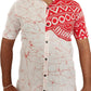 SH0006 - Red & White Batik Shirt | Ceylon Batik | Hand Made | Men's Collection | Cotton Shirt | Summer Wear