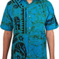 SH0009 -  Blue & Black Elephant Batik Shirt | Ceylon Batik | Hand Made | Men's Collection | Cotton Shirt | Summer Wear