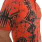 SH0004 - Orange Batik Shirt | Ceylon Batik | Hand Made | Men's Collection | Cotton Shirt | Summer Wear
