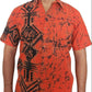 SH0004 - Orange Batik Shirt | Ceylon Batik | Hand Made | Men's Collection | Cotton Shirt | Summer Wear