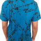SH0008 -  Blue & Black cracks Batik Shirt | Ceylon Batik | Hand Made | Men's Collection | Cotton Shirt | Summer Wear