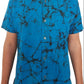 SH0008 -  Blue & Black cracks Batik Shirt | Ceylon Batik | Hand Made | Men's Collection | Cotton Shirt | Summer Wear