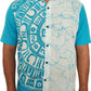 SH0005 - White & Sky Blue Batik Shirt | Ceylon Batik | Hand Made | Men's Collection | Cotton Shirt | Summer Wear