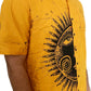 SH0014 - Classic Yellow Shirt & Sarong kit with Batik designed Sun | Ceylon Batik | Hand Made | Men's Collection | Cotton Shirt | Summer Wear | Party Wear |