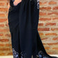 Raven Black - SC0003    Ceylon Batik | Hand Made Saree  |  Exclusive Designer Wear